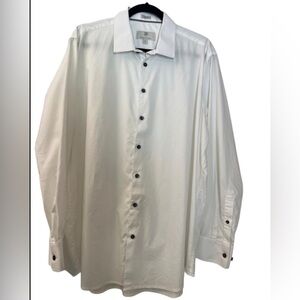 Christian Lacroix Men’s White Cotton Blend Button-Down Collar Shirt, Size XL